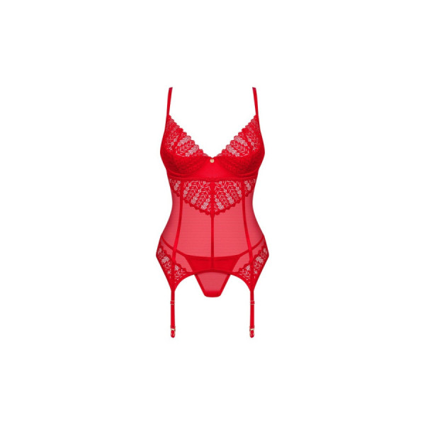 Ingridia corset et string - Rouge